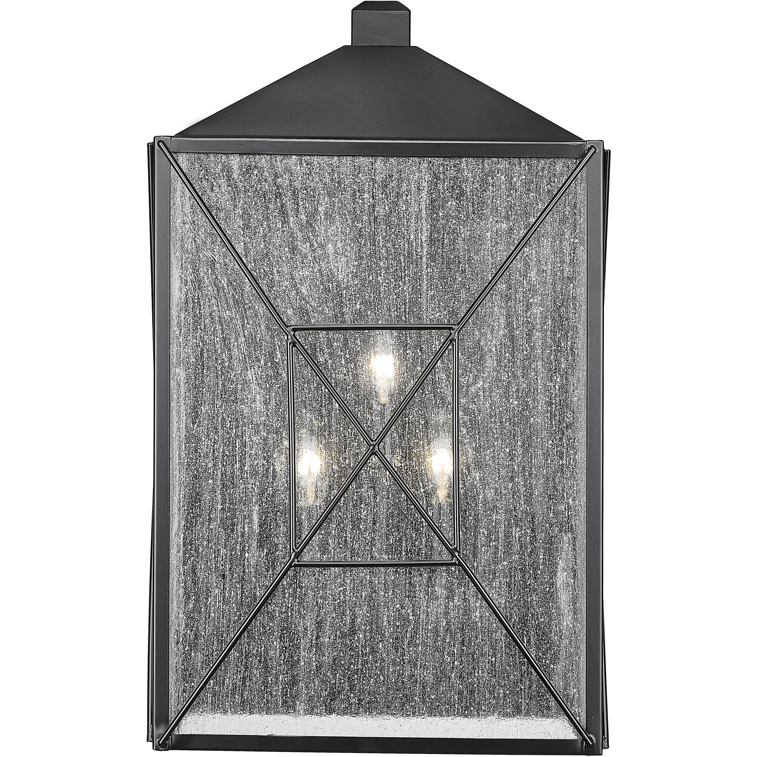 Caswell 3 Light 22 inch Powder Coated Black Outdoor Wall Sconce